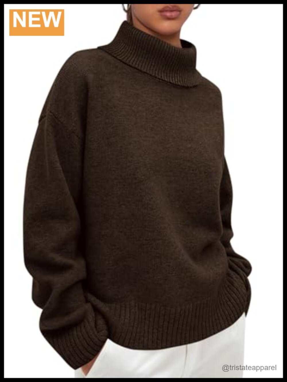 Women's Chunky Knit Turtleneck Pullover Sweater Long Sleeve Cozy Loose Fit
